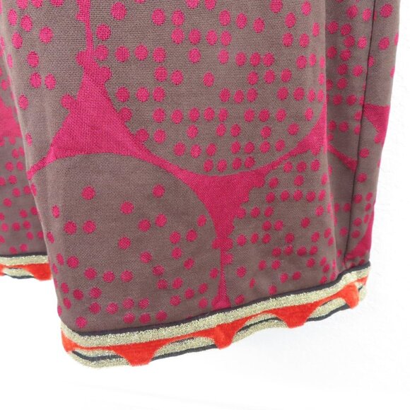 Custo Barcelona Women 2 Red Multicolor Geometric Polka Dot Sheath Tunic Dress - Picture 4 of 9